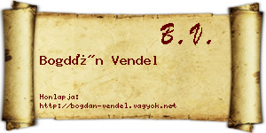 Bogdán Vendel névjegykártya